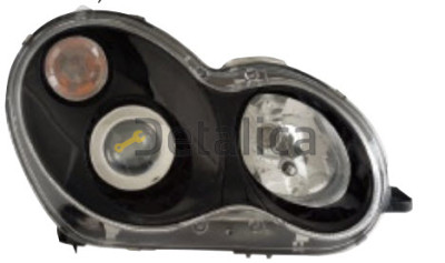Фара для Мерседес W203 Л+П (комплект) тюнинг линзованная под корректор (Eagle Eyes), внутри черн