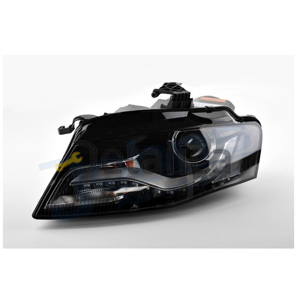 Фара левая ксенон Адаптив линз с рег мотора внутри черная для Ауди А4 В8 от 2007 (Depo) AFS