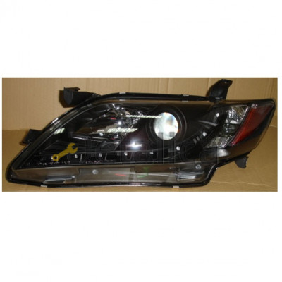 Фары комплект-тюнинг линзованные со светящимся ободком внутри черная для Тойота Камри 40 2006-2008 (Sonar) Фары комплект-тюнинг линзованные со светящимся ободком внутри черная для Тойота Камри 40 2006-2008 (Sonar)