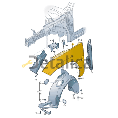 Крыло переднее правое для Шкода Кодиак 