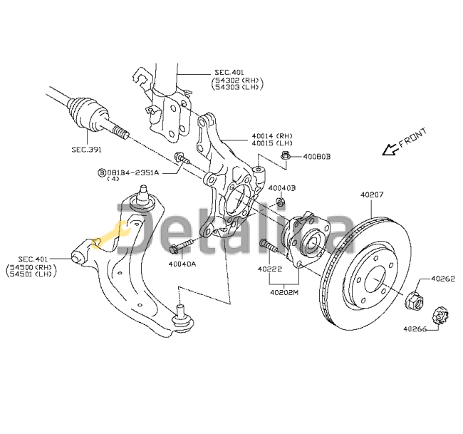 Ступица передняя для Ниссан Тиида С13 Ступица передняя для Ниссан Тиида С13