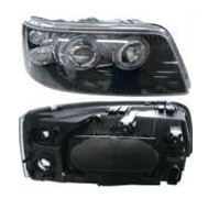 Фары тюнинг-комплект линзованные со светящимся ободком с рег мотора внутри черные для Фольксваген Транспортер Т5 2003-2009 (Depo)