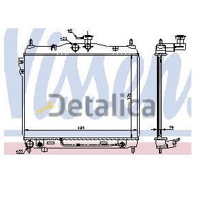 Радиатор охлаждения NRF GERI 372 x 495 mm для Хендай Гетц от 2002 (Nissens)