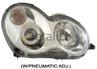 Фара для Мерседес W203 Л+П (комплект) тюнинг линзованная под корректор (Eagle Eyes), внутри хром