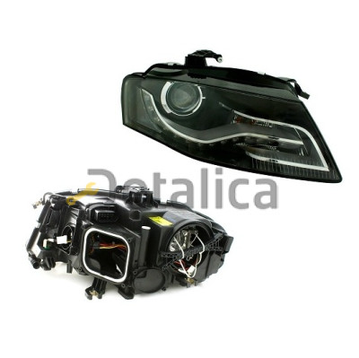 Фара правая ксенон Адаптив линз с рег мотора внутри черная для Ауди А4 В8 от 2007 (Depo) AFS