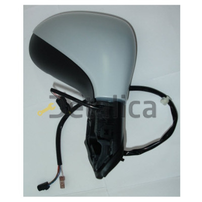 Зеркало правое электрическое с подогревом указатель поворота с датчиком температуры 4+5 контактное convex грунтованное для Пежо 207 от 2005