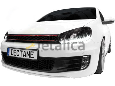 Фара тюнинг комплект линзованная с регуляторм мотора DRL дневные ходовые огни внутри черная для Фольксваген Гольф 6 от 2009 (Devil Eyes)