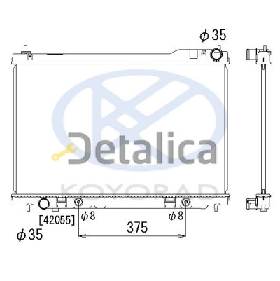 Радиатор охлаждения для Инфинити ФХ45 АТ без горловины Koyo Япония Радиатор охлаждения для Инфинити ФХ45 АТ без горловины Koyo Япония