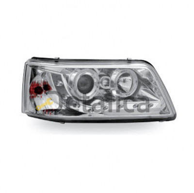 Фары тюнинг-комплект линзованные с рег мотора внутри хром для Фольксваген Транспортер Т5 2003-2009 (Junyan)