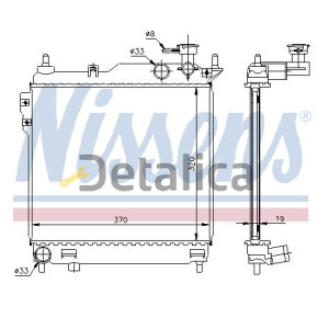 Радиатор охлаждения 372 x 320 mm для Хендай Гетц от 2002 AVA (Nissens)