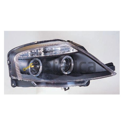 Фары тюнинг-комплект линзованные с 2 светящимися ободками внутри черные для Ситроен С3 Sonar