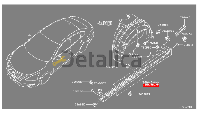 Накладка порога левая ( пластиковая ) для Ниссан Теана L33 оригинал