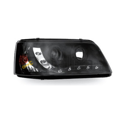 Фары тюнинг-комплект линзованные с рег мотора внутри черные для Фольксваген Транспортер Т5 2003-2009 (Junyan)