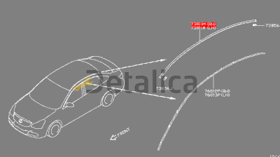 Молдинг крыши правый для Ниссан Альмера Г15 оригинал