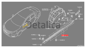 Накладка порога правая ( пластиковая ) для Ниссан Теана L33 оригинал