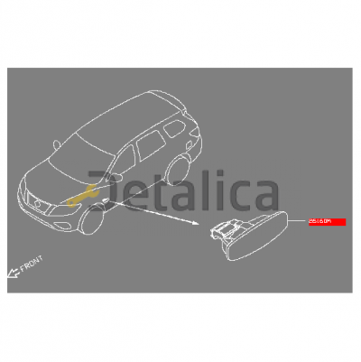 Указатель ( повторитель ) поворота в крыло для Ниссан Патфайндер Р52