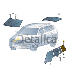 Стекло заднего крыла правое глухое для Шкода Кодиак оригинал