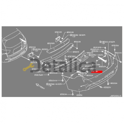 Крепление заднего бампера боковой левый для Ниссан Патфайн Р52 оригинал 