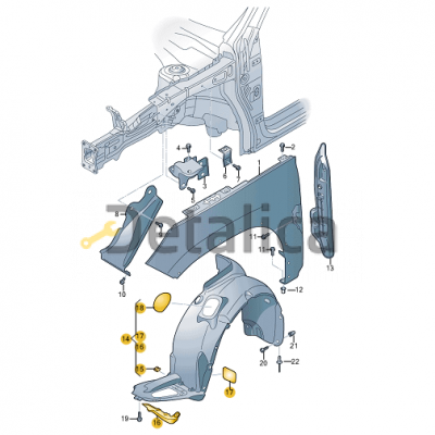 Подкрылок ( локер ) передний левый для Шкода Кодиак