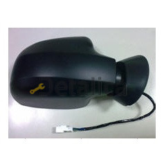 Зеркало правое большое электрическое с подогревом aspherical черное для Рено Сандеро от 2008    корпус монолитный
