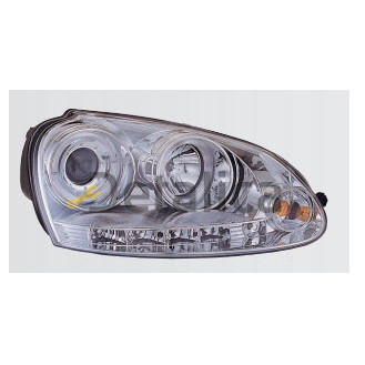 Фара левая правая тюнинг комплект линзованная диод с регулятором мотора внутри хром для Фольксваген Джетта 5 от 2005 (Sonar)