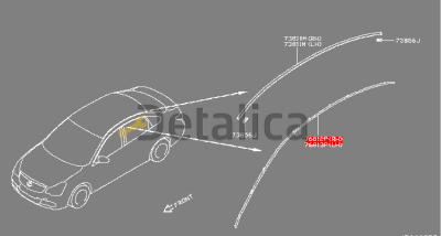 Молдинг боковой крыши правый хром для Ниссан Альмера Г15 оригинал