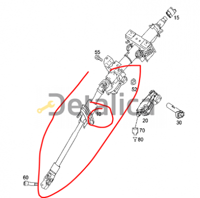 Вал рулевой колонки (кардан) для Mercedes W639 оригинал
