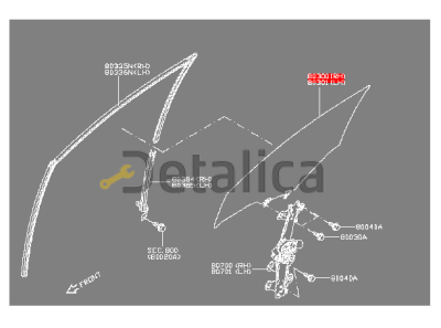 Стекло боковое передней правой двери для Ниссан Тиида С13 оригинал