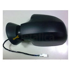 Зеркало левое большое электрическое с подогревом  convex черное для Рено Сандеро от 2008    корпус монолитный