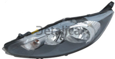 Фара для Форд Fiesta МК6 левая внутри черная (Китай)
