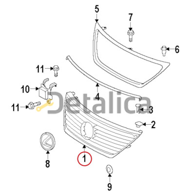 Решетка радиатора оригинал для лексус LS460/600hL от 2007-2009