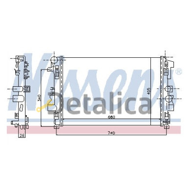 Радиатор охлаждения для Мерседес Вито Nissens Дания