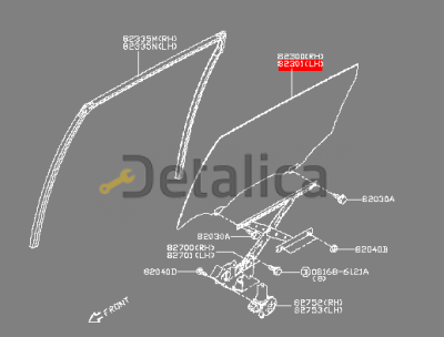Стекло боковое задней левой двери для Ниссан Х-Трейл Т32 оригинал