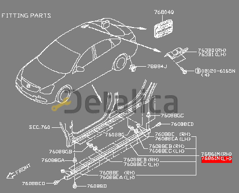 Накладка порога левая (пластиковая) для Ниссан Альмера Г15 оригинал