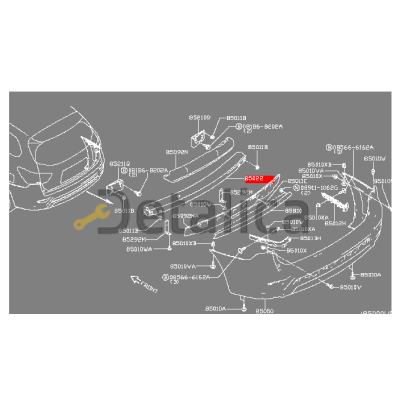 Усилитель заднего бампера для Ниссан Патфайндер Р52 оригинал
