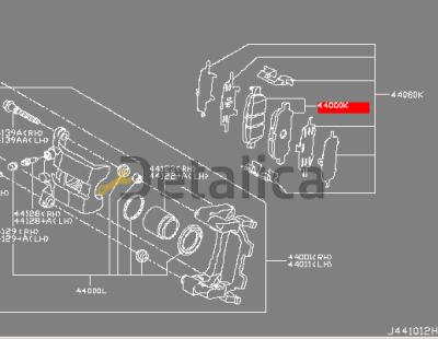 Колодки тормозные задние для Ниссан Патфайндер Р52 Brembo Италия