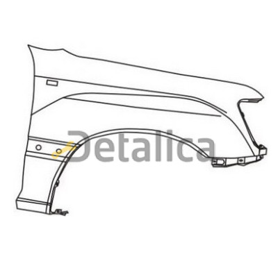 Крыло переднее правое с отверстием под повторитель под молдинг  без отверстия под антенну для тойота лэнд крузер 100 от 1998