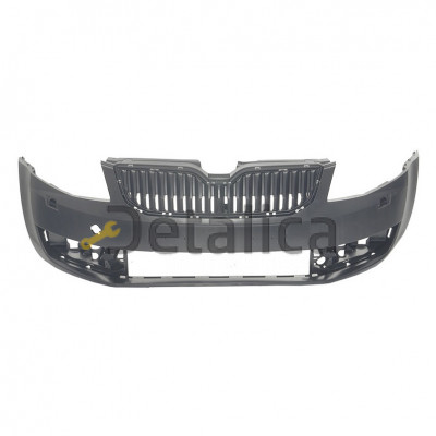 Бампер передний с отв под омыватели фар с реш радиатора для Шкода Октавия А7 от 2013 (Тайвань) грунт