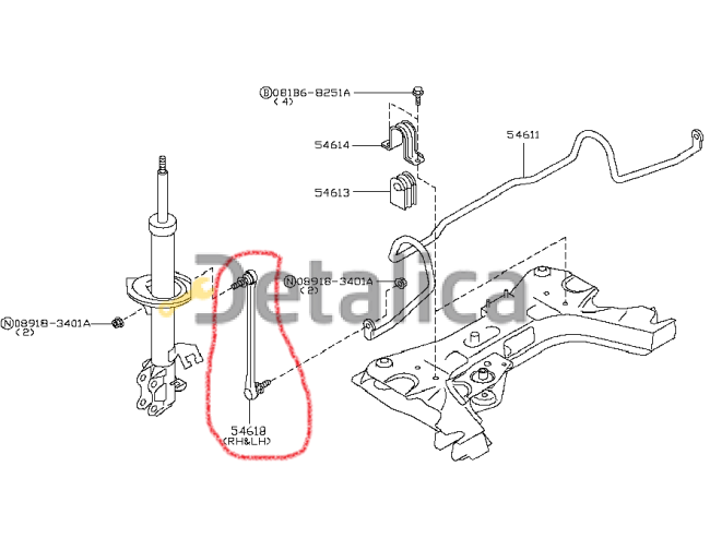 Стойка переднего стабилизатора левая =  правая Ниссан Кашкай J11E оригинал анг