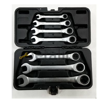 Набор ключей комбинированных трещоточных 7 предметов BERGER BG-7SCRW (кейс)