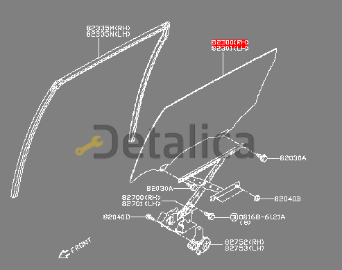 Стекло боковое задней правой двери для Ниссан Х-Трейл Т32 оригинал