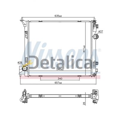 Радиатор охлаждения для Ниссан Кашкай J11E Nissens Дания