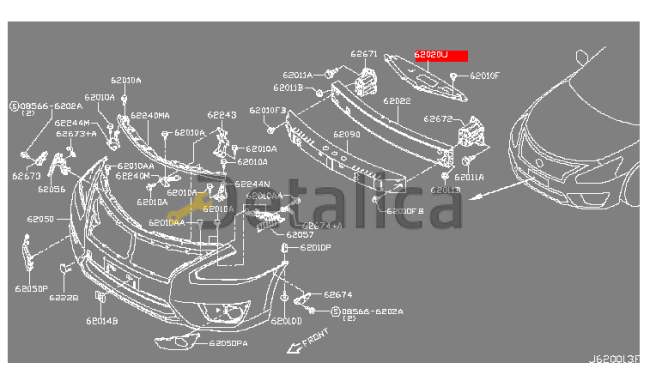 Накладка панели верхняя для Ниссан Теана L33 Китай