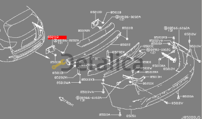 Кронштейн усилителя заднего бампера левый для Ниссан Патфайндер Р52