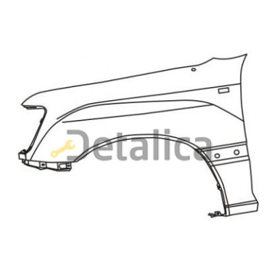 Крыло переднее левое с отверстием под повторитель под молдинг  под антенну для тойота лэнд крузер 100 от 1998
