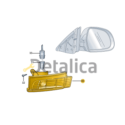 Указатель поворота зеркала правый для Шкода Рапид оригинал 