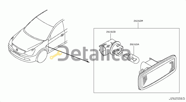 Повторитель поворота Ниссан Альмера 2013 оригинал