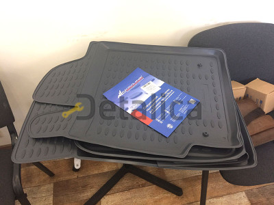 Коврики в салон резиновые серые 4 шт для Киа Соренто от 2002 до 2006 (Россия)