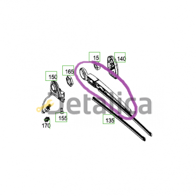 Поводок заднего стеклоочистителя Мерседес W447 V-Klasse