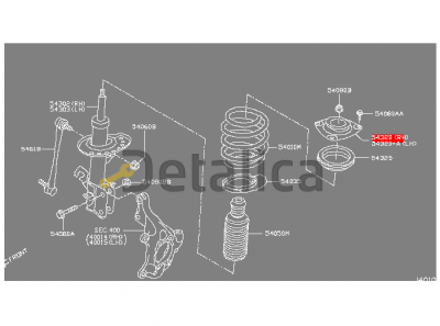 Опора переднего амортизатора правая для Ниссан Центра В17 оригинал